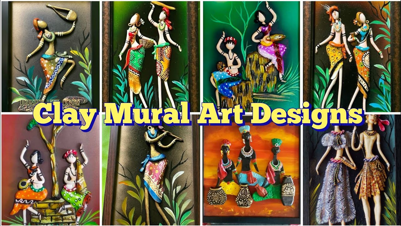 Clay Mural Art Designs / Clay Art Designs / Clay art painting designs #youtube #wallhanging #wall 