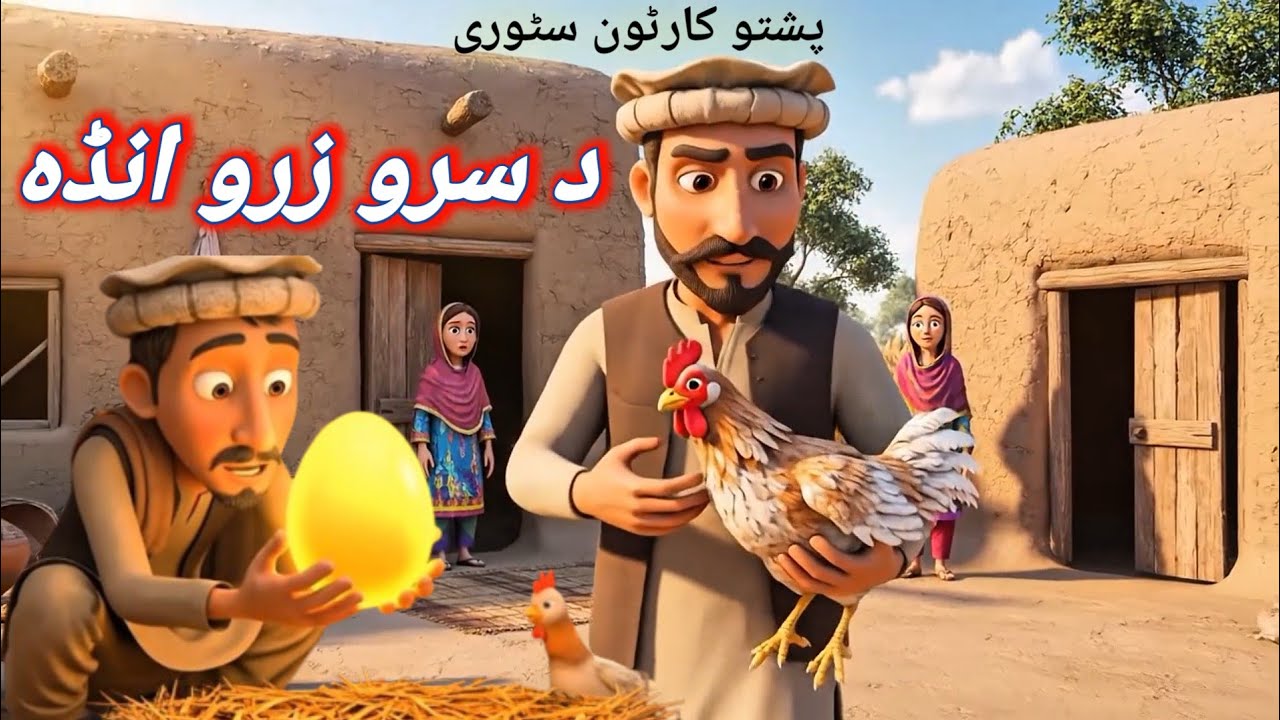 Gold Eggs Laying Chicken | ده سرو زرو هګۍ چرګه | Pashto Cartoon