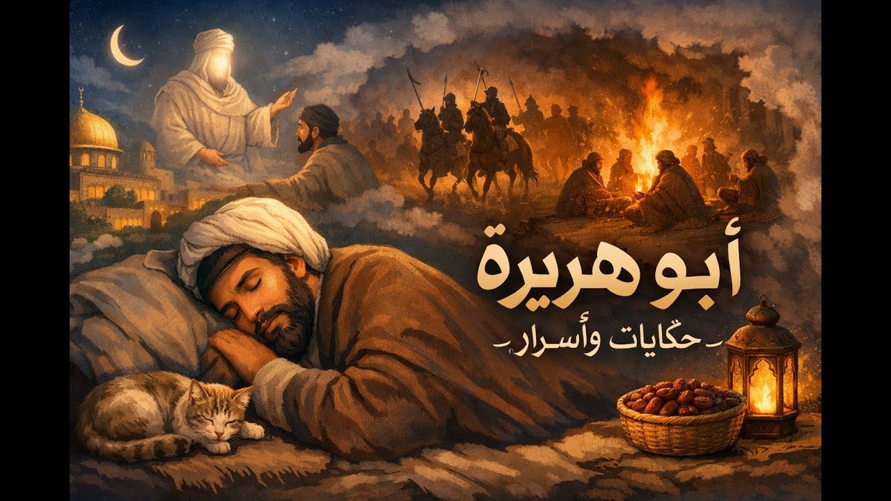 رحلة أبو هريرة مع النبي ﷺ وحكايات الإيمان والسكينة في ليالٍ هادئة قبل النوم — بصوت هادئ