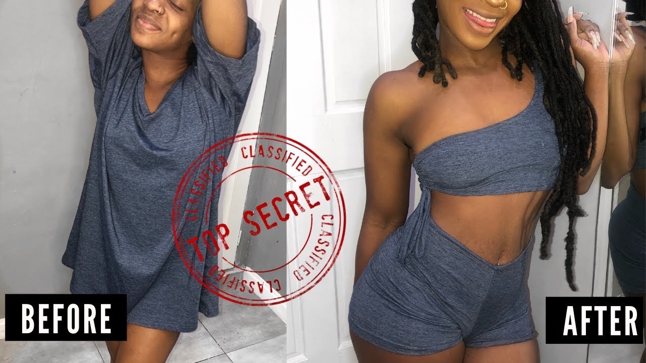 DIY Oversized T-shirt to Two Piece Biker Set | DIY CLOTHING Transformation | Designisme Daily