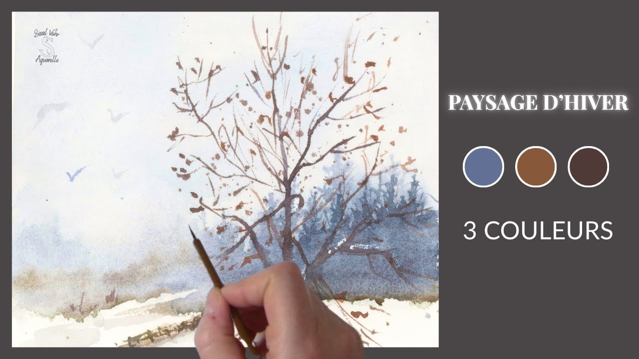 Aquarelle : Peindre un paysage d'hiver avec 3 couleurs