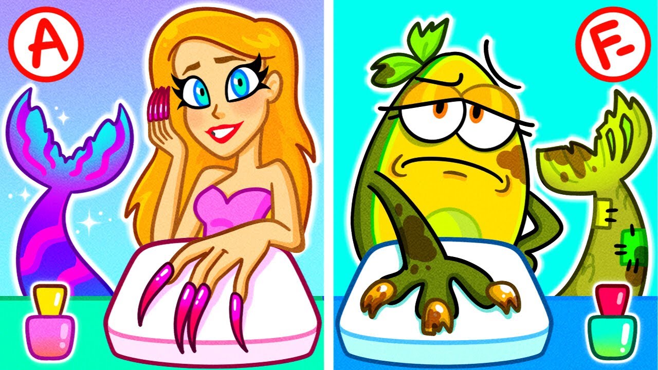 EXTREME Mermaid Makeover! 🧜‍♀️💅 RICH vs POOR NAILS Challenge! 💸