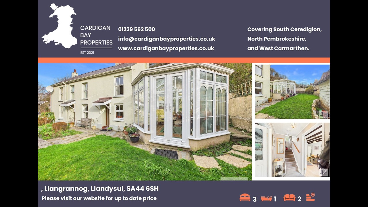 Property For Sale : 3 Bedroom detached cottage in Llangrannog, Cardign Bay