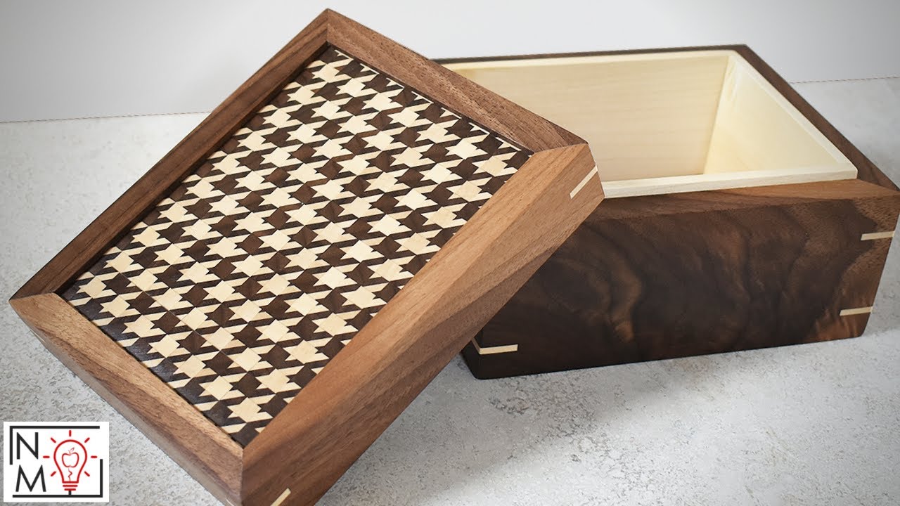 Houndstooth Wooden Keepsake Box