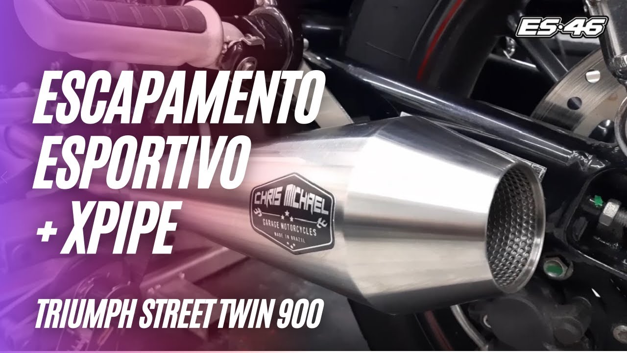 TRIUMPH STREET TWIN 900 - ESCAPAMENTO ESPORTIVO - PONTEIRAS + X PIPE CHRIS MICHAEL GARAGE