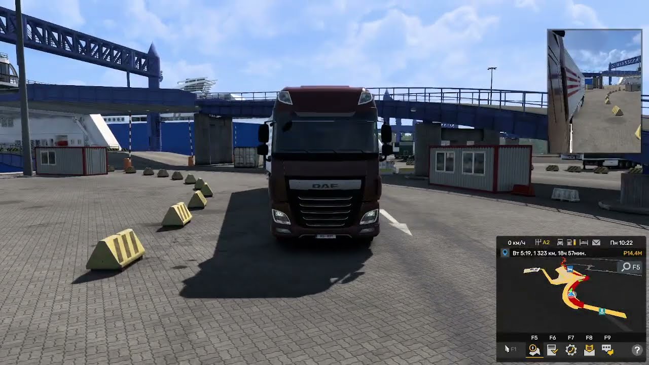 Поездка на грузовике DAF от Риги до Плимута в игре Euro Truck Simulator 2 (1-ая часть)