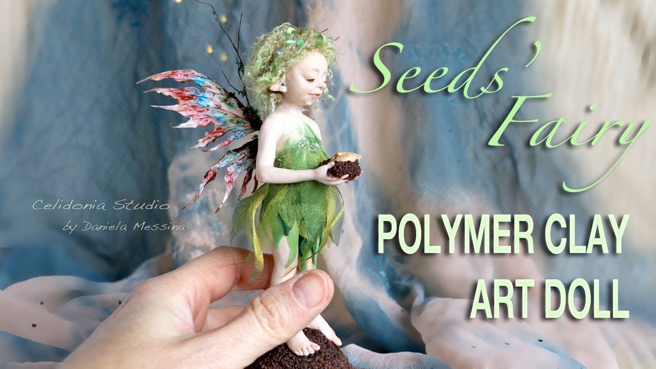 Seeds Fairy - OOAK Polymer Clay Art Doll Sculpture