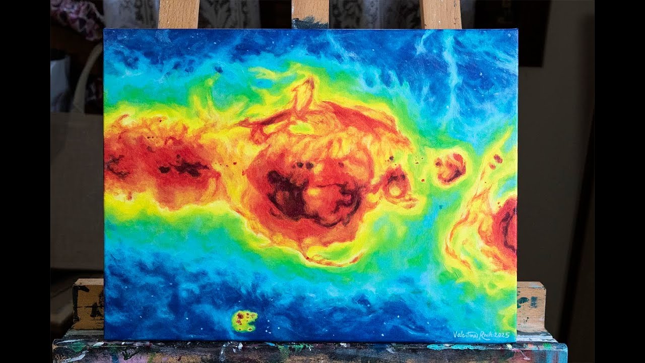 Dipingo la RADIAZIONE COSMICA DI FONDO -  acrilico su tela