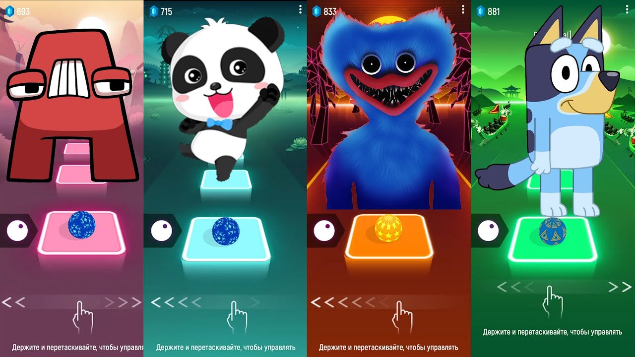 Alphabet Lore VS Huggy Wuggy VS BabyBus VS Bluey || Tiles Hop EDM Rush 🎶🎯 🎶