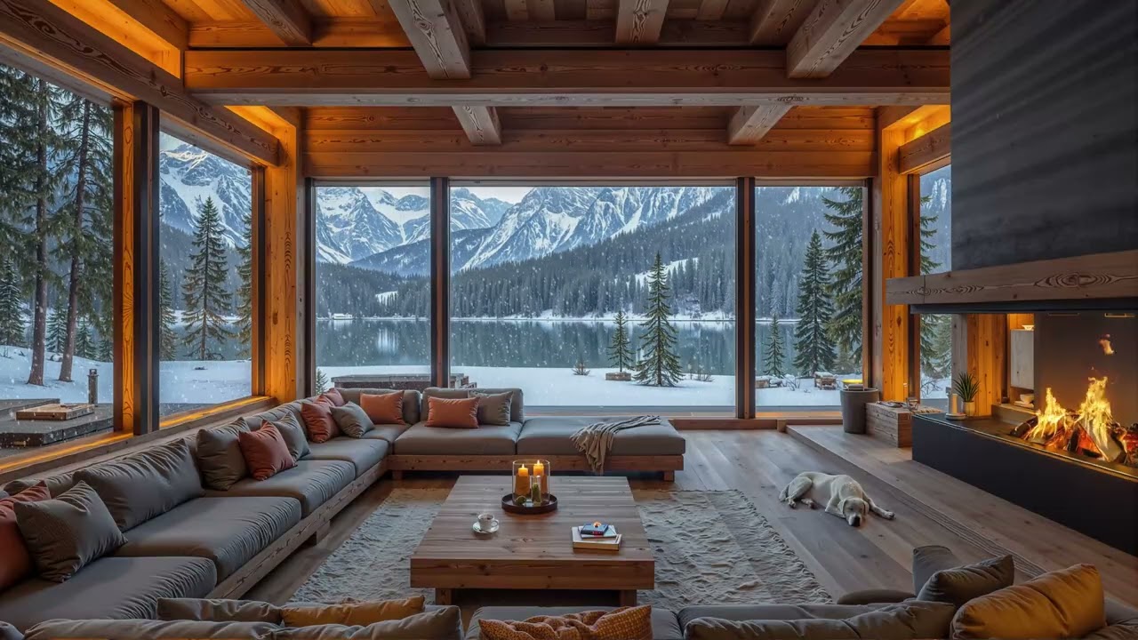 Luxury Winter Cabin 🔥 Smooth Jazz Piano and Fireplace Ambience for Deep Relaxation and Study