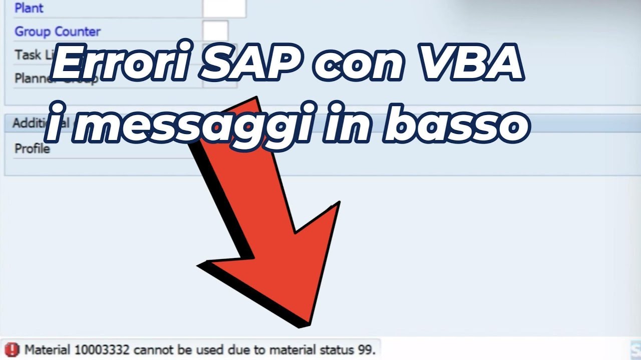 Gestione errori SAP con VBA   messaggi in basso a sinistra