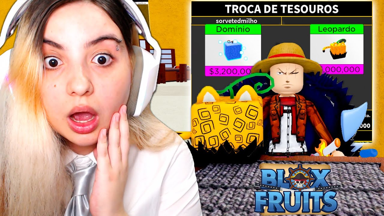 FIZ TRADE pela PRIMEIRA VEZ e GANHEI FRUTA LEOPARD no BLOX FRUITS!! PLAY GUIMA dos NEGÓCIOS...