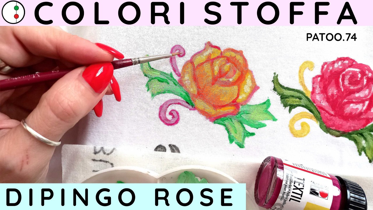 Come Dipingere il TESSUTO, i FIORI le ROSE per personalizzare il tuo look | Patoo74|dipingere stoffa