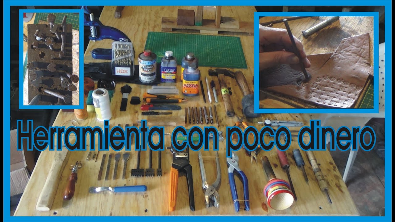 Herramientas improvisadas para trabajar cuero
