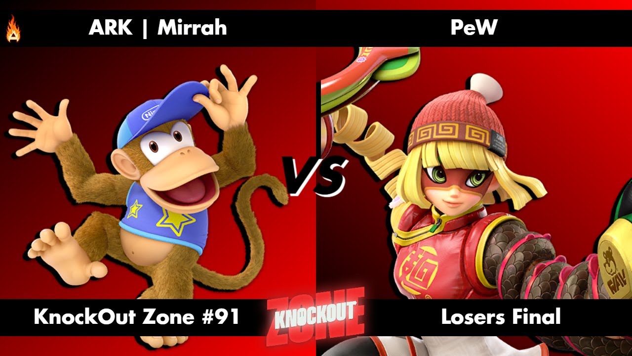 KnockOut Zone #91 - SSBU Losers Final - Mirrah (Diddy Kong) vs PeW (Min Min)
