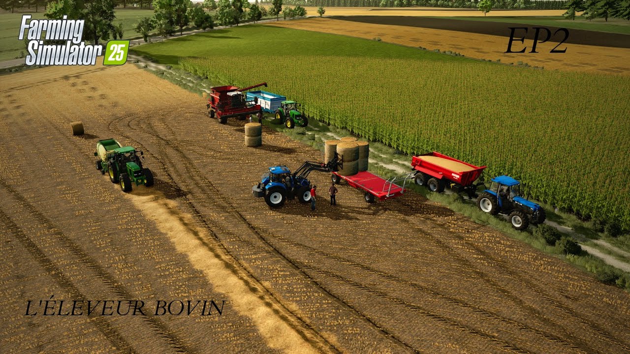 [FS25] L'éleveur Bovin ( moisson et chantier de paille ) Ep2
