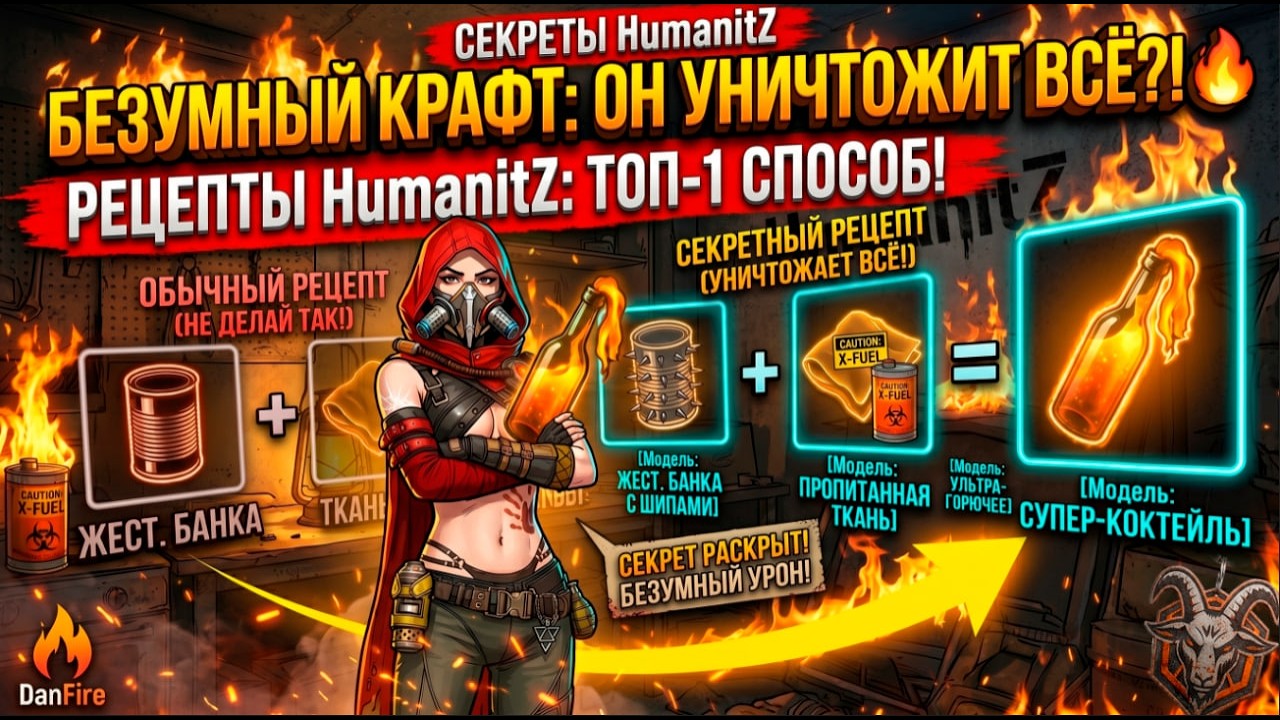 ОГНЕМЁТ В HumanitZ &mdash; САМОЕ СТРАШНОЕ ОРУЖИЕ?! 😱 Коктейли Молотова, гранаты и РПГ