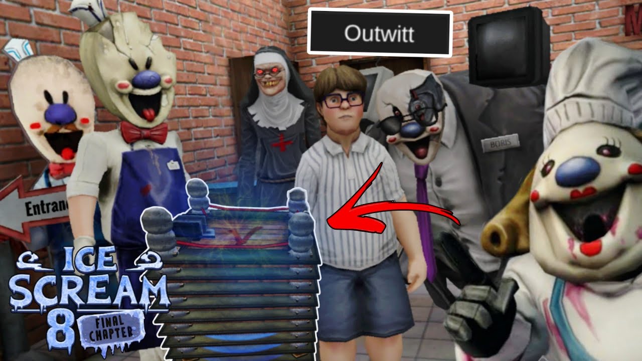 Using Mike's Electrical Traps Vs All Enemies in Ice Scream 8 Outwitt Mod Gameplay