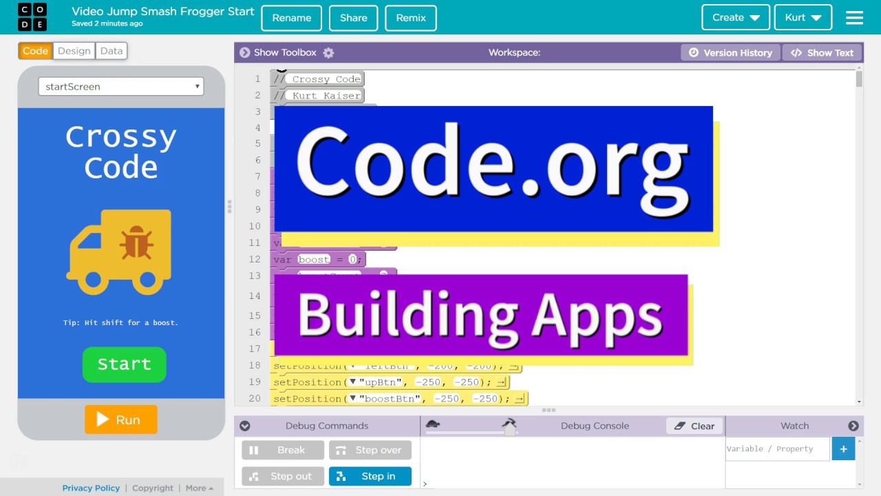 Как создать игру «Перекрёсток» в App Lab на Code.org. Принципы компьютерной науки — AP Computer S...