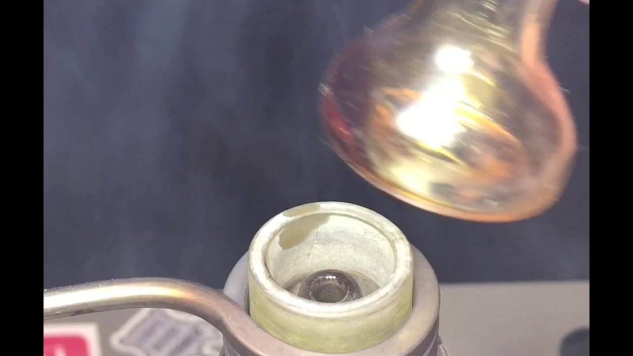 Fatty Glob Of Pineapple Clear Concentrate Dabbed On A 20mm Quartz eNail - eBoss XL Quartz eNail Kit