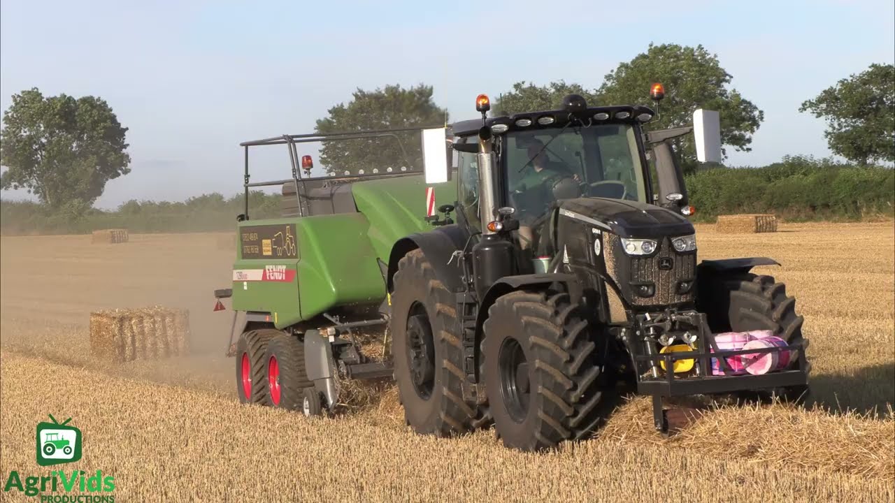 Black John Deere 250r Baling Straw