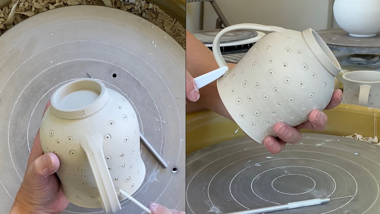 479. Making a Large Round Mug with Drill Bit Decoration with Hsin-Chuen Lin 林新春 圓形大馬克杯製作全攻略