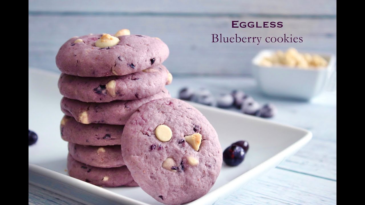 Blueberry Cookies | Eggless Blueberry Cookies | Blueberry Chocolate Chip Cookies (No Food Coloring)
