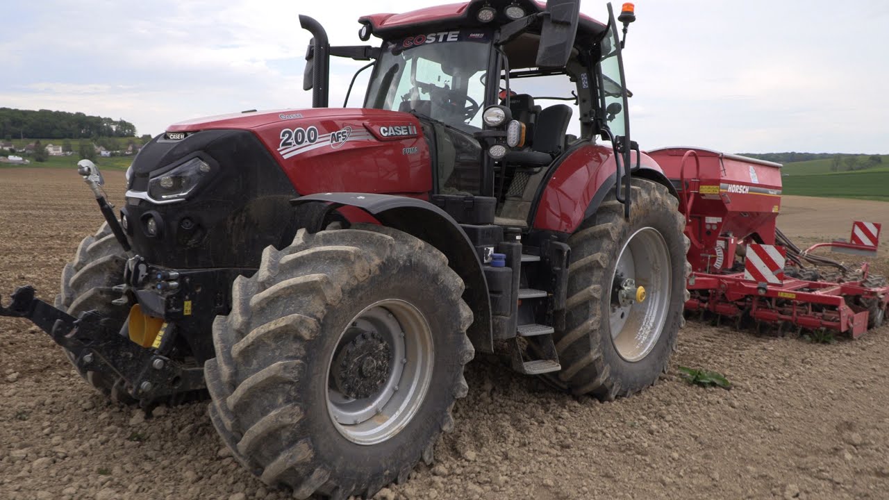 CASE IH 200 AFS PUMA & Semoir Horsch Pronto 4 DC - Réglage GPS - Gaec De L'aube - Audeux - Doubs