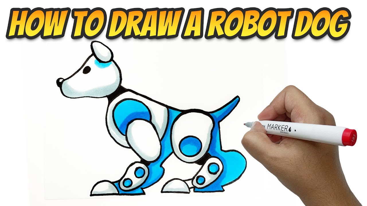 How to Draw & Color a Robot Dog | Step by Step How to Drawing & Coloring