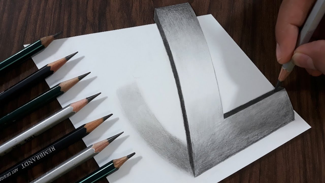 COMO DIBUJAR LA LETRA L EN 3D Dibujos - 3D Drawing