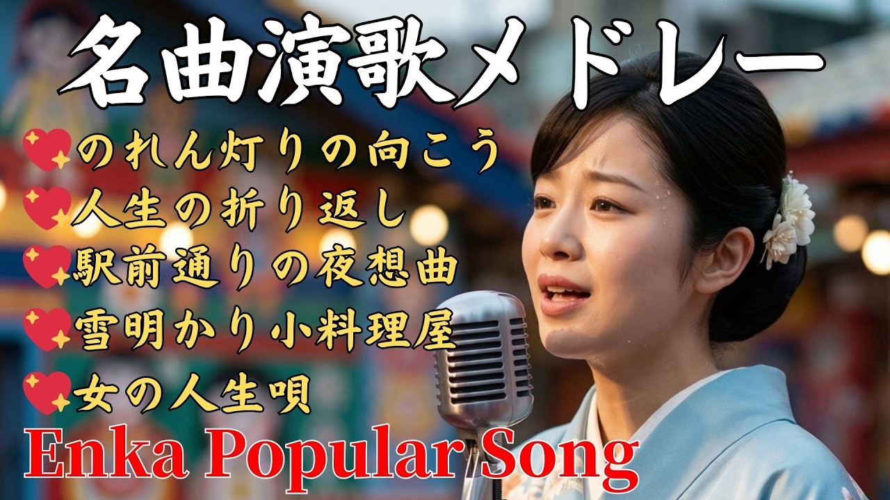 💖日本演歌 の名曲 メドレー💖心に残る演歌🎵人生の折り返し　ほか全５曲