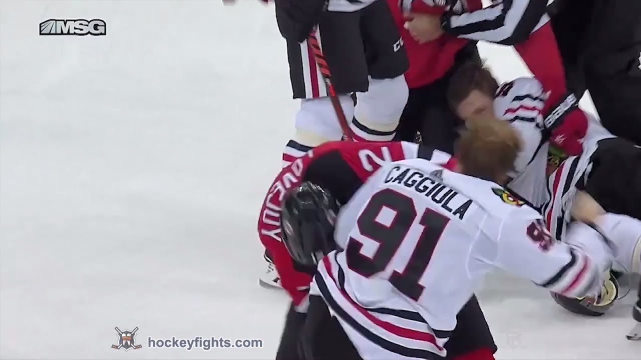 Drake Caggiula vs Ben Lovejoy Jan 14, 2019