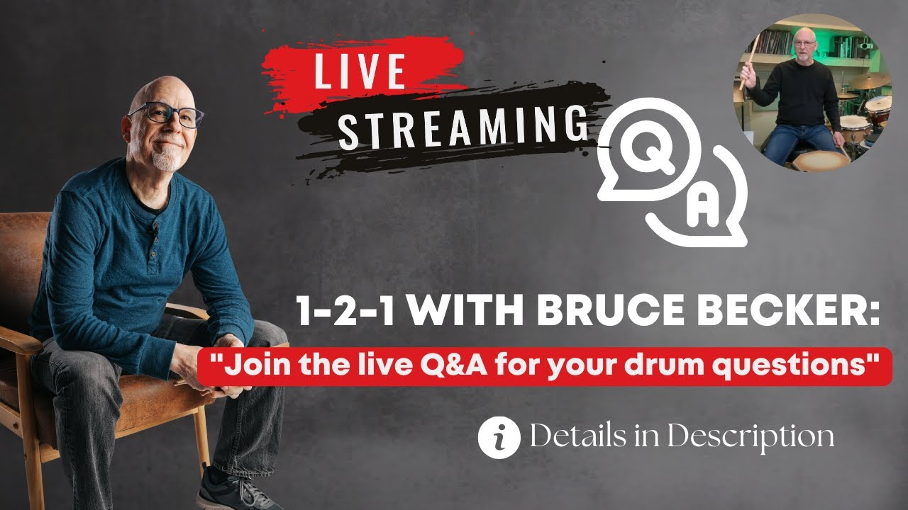 1-2-1 with bruce becker: Join the live Q&A for your drum questions! 🥁