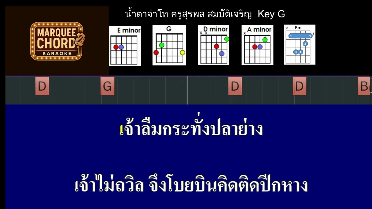 น้ำตาจ่าโท chord กีต้าร์มือใหม่