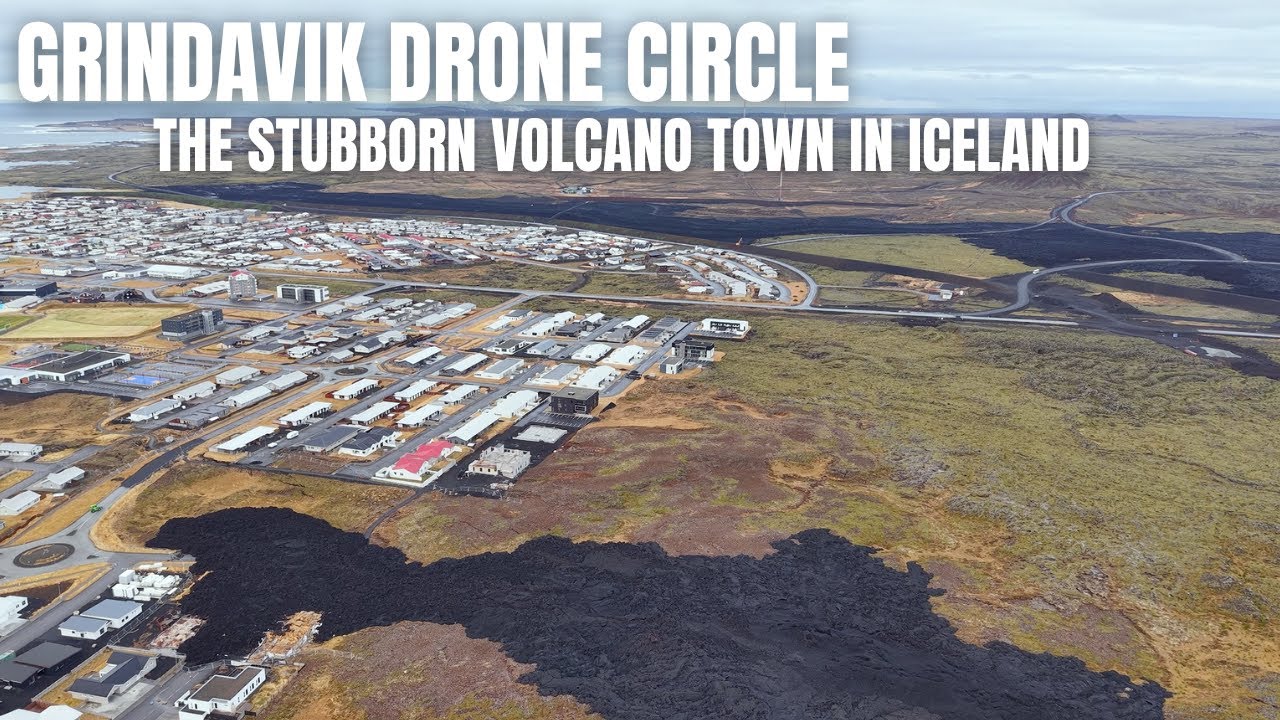 Full Drone Circle in Grindavík in October 2024 - The Most Stubborn Town in Iceland