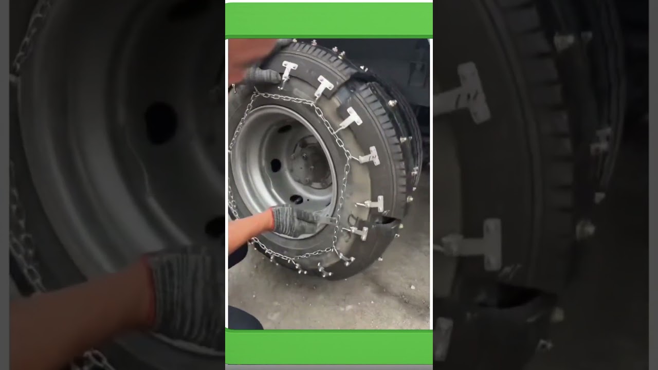 Installing Chain-Wrapped Wheels for Better Grip on Slippery Ground #engineering #shorts #popular