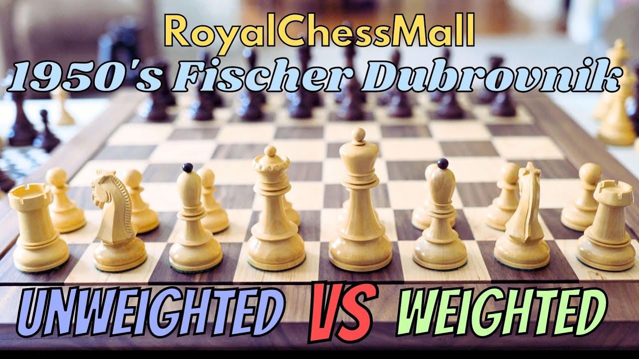 1950s' Fischer Dubrovnik - UNWEIGHTED!? RoyalChessMall - Mohagony Stained and Boxwood