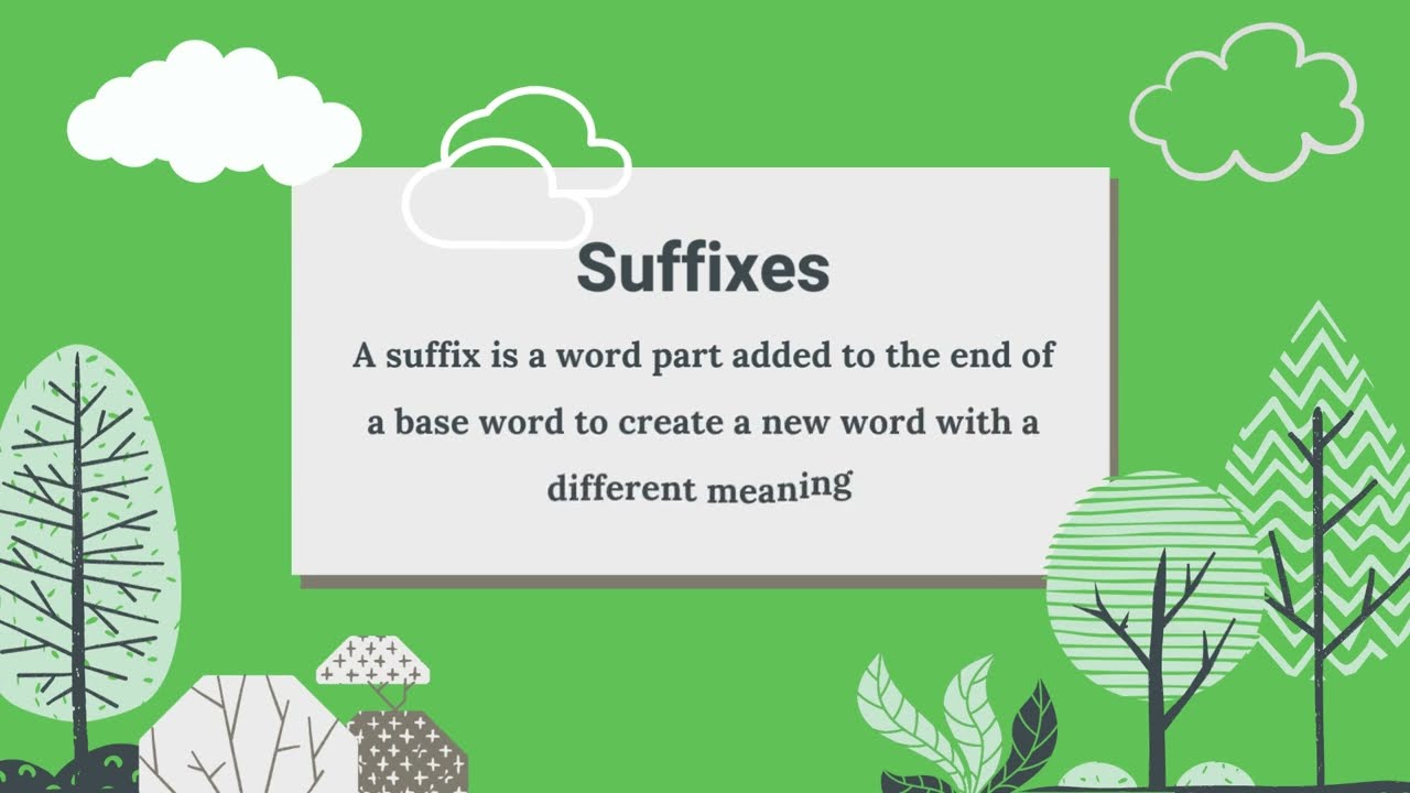 Top ten most common Suffixes in English Language