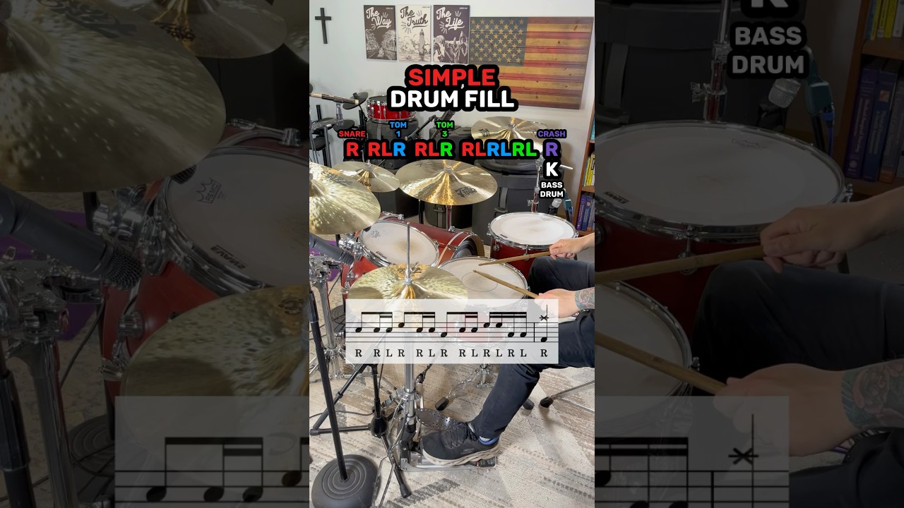 SIMPLE Drum Fill (EASY Drum Lesson) 🥁