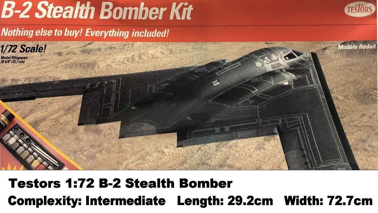 Large Scale! Testors 1:72 Northrop Grumman B-2 Stealth Bomber Kit Review