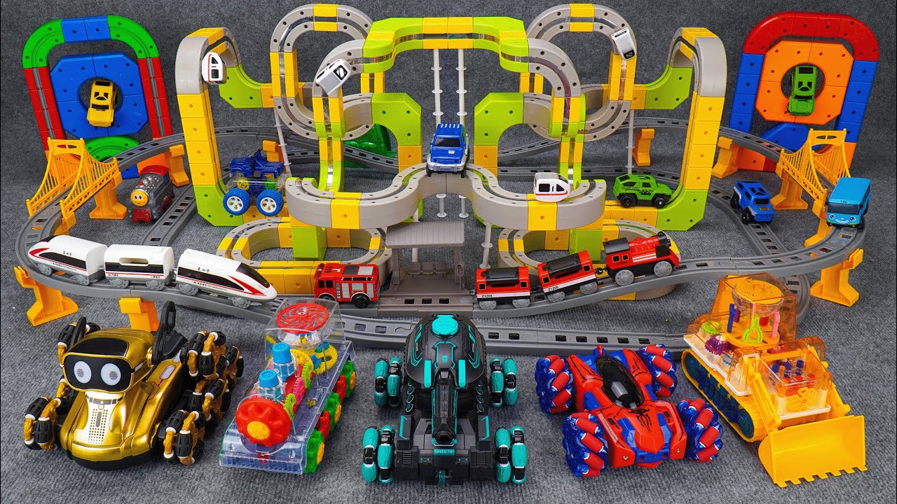 27 minutes of satisfying Anti-Gravity Magnetic Track and Train Racing Around The Track ASMR
