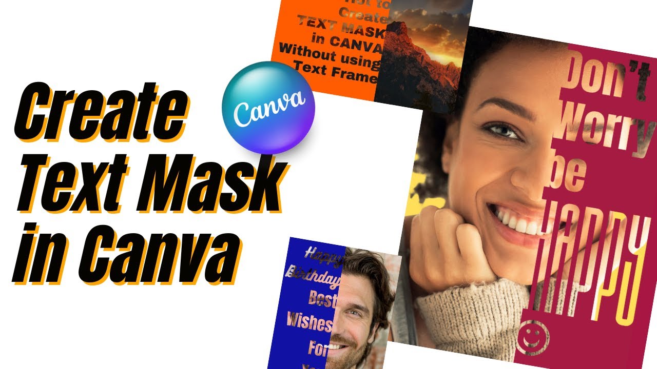 Text Mask In Canva Tutorial Without Using Text Frame | Typography Art