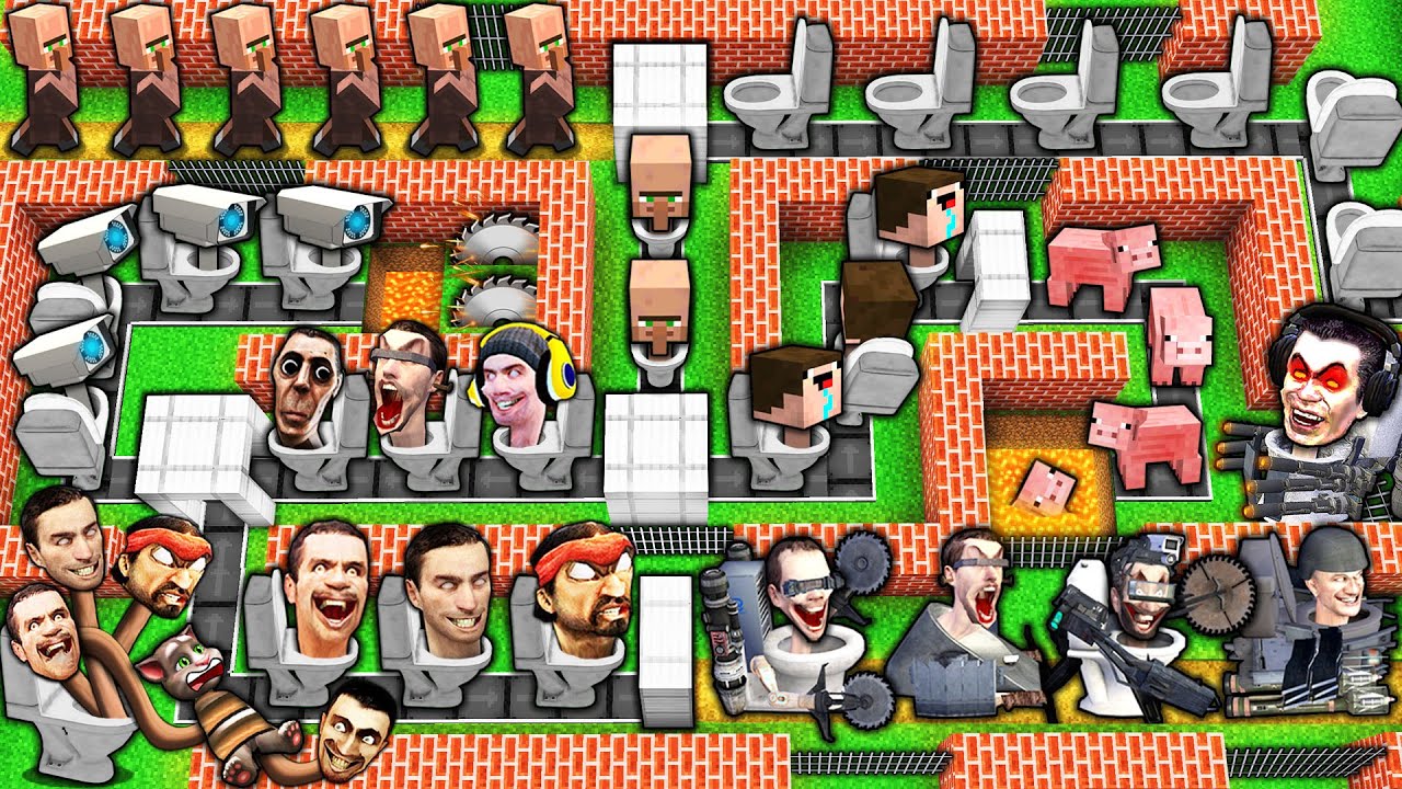 UPGRADING SKIBIDI TOILETS to TITAN BOSSES in SURVIVAL MAZE in MINECRAFT animation! CAMERA & TV MAN