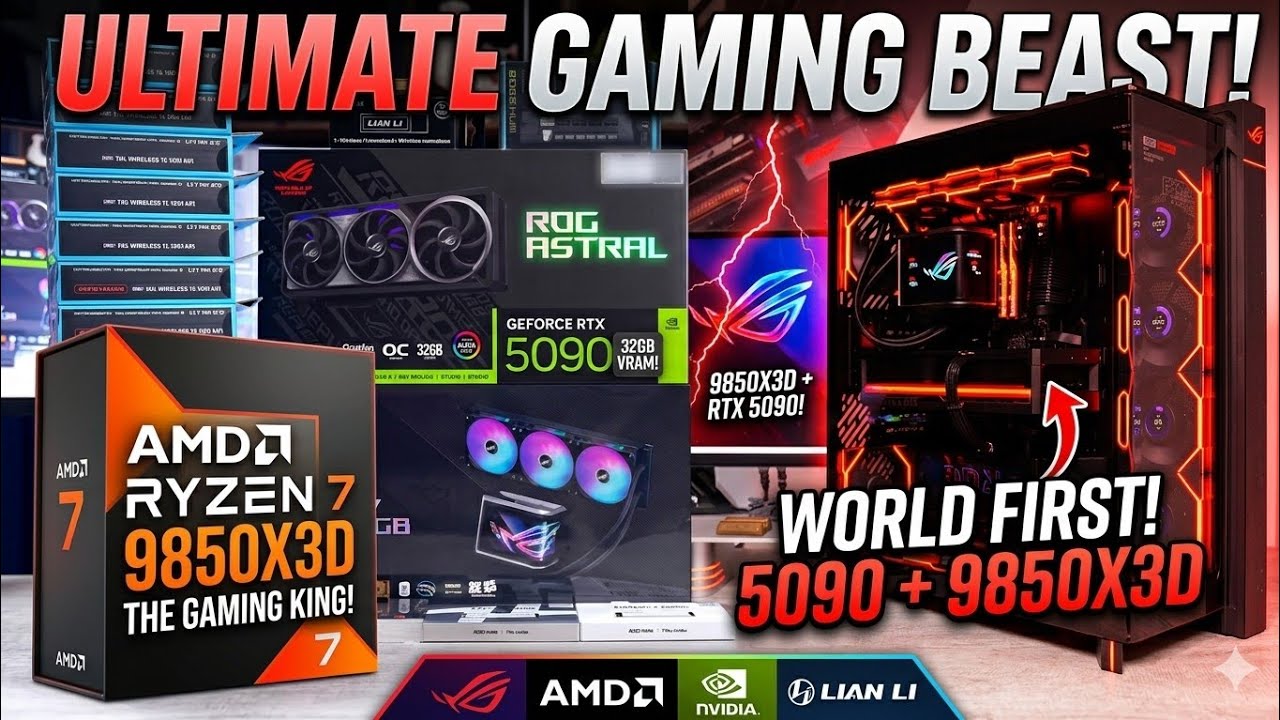 Игровой ПК мечты на базе ASUS ROG ASTRAL RTX 5090 | RYZEN 7 9850X3D | Корпус ASUS ROG Prototype