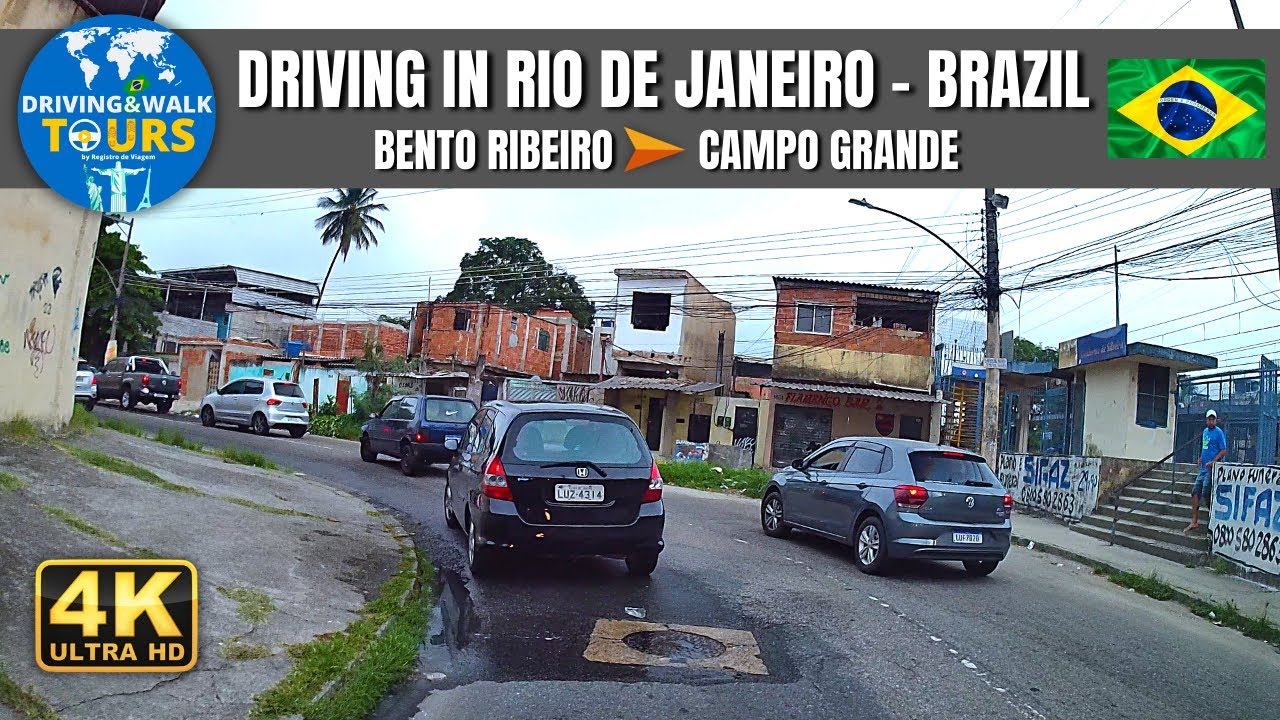 4K Driving through the neighborhoods of Rio de Janeiro's suburb - From Bento Ribeiro to Campo Grande