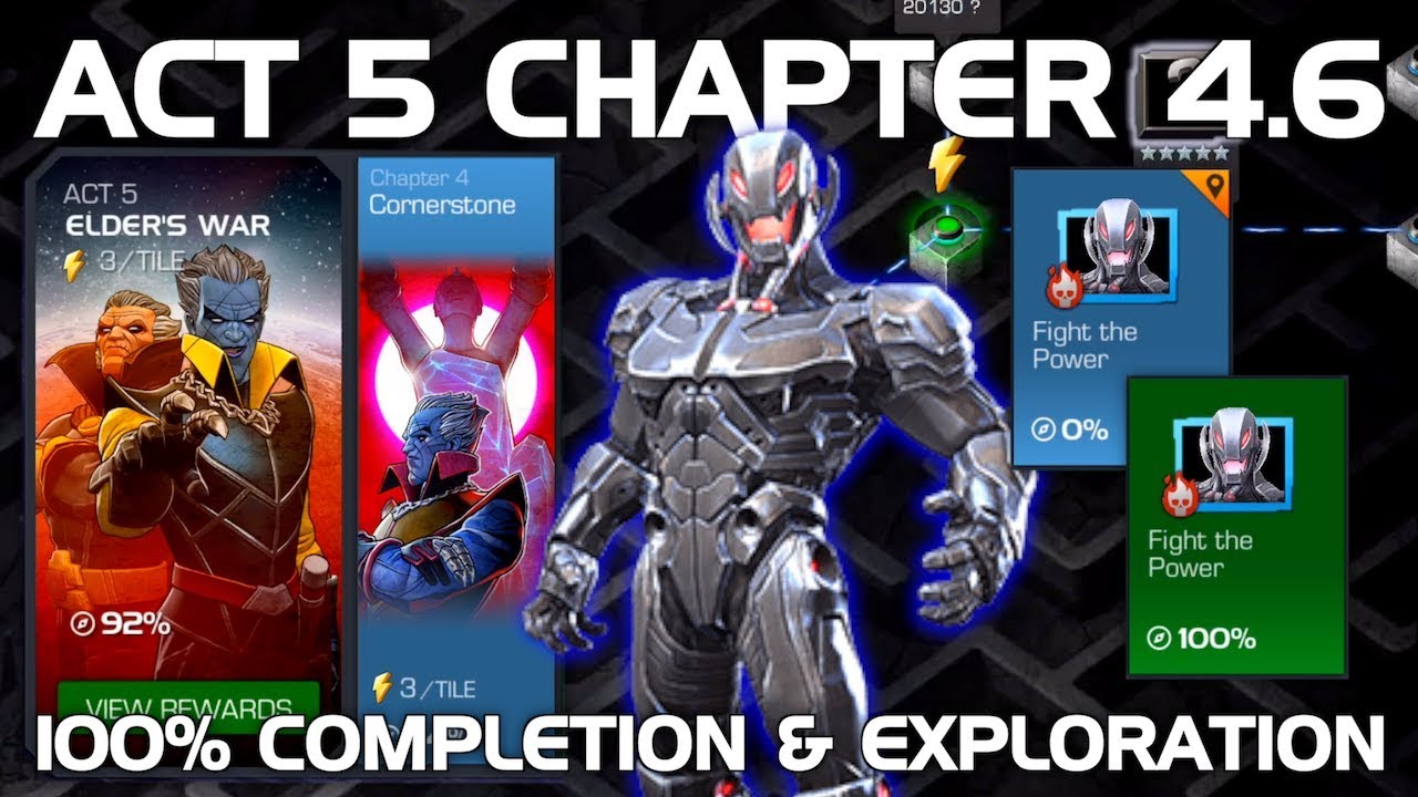 Act 5 Chapter 4.6 100% Completion & Exploration (Ultron Boss) | Marvel Contest of Champions