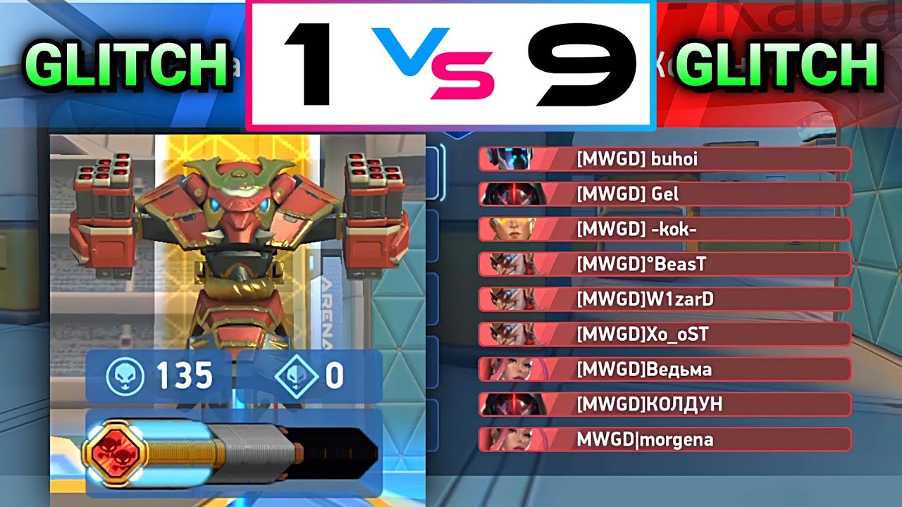 135 Kills - 1 vs 9 - Mech Arena Glitch
