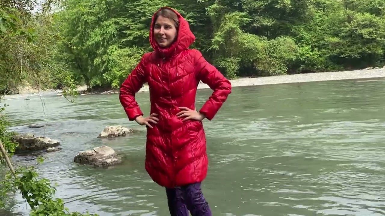 Red jacket in the river