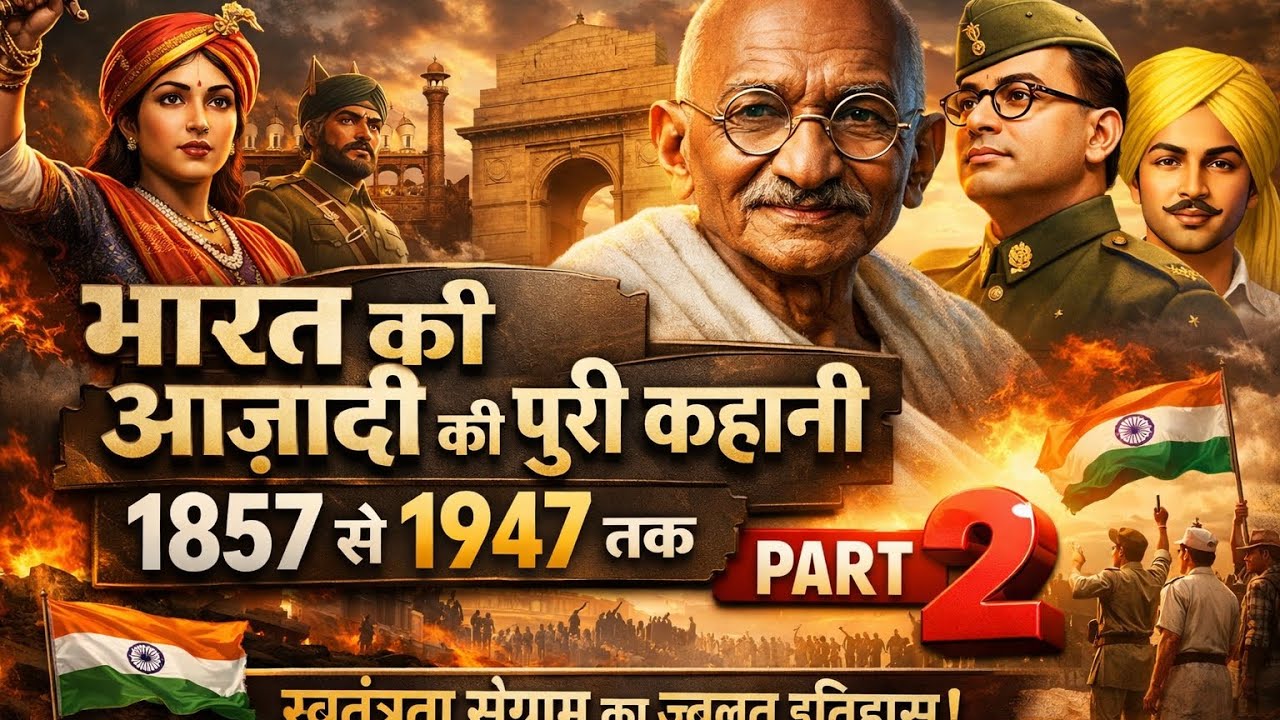 🔥भारत को आजादी कैसे मिली |भारत की आजादी की कहानी |1857 से 1947 तक का इतिहास | Documentary PART 2💯