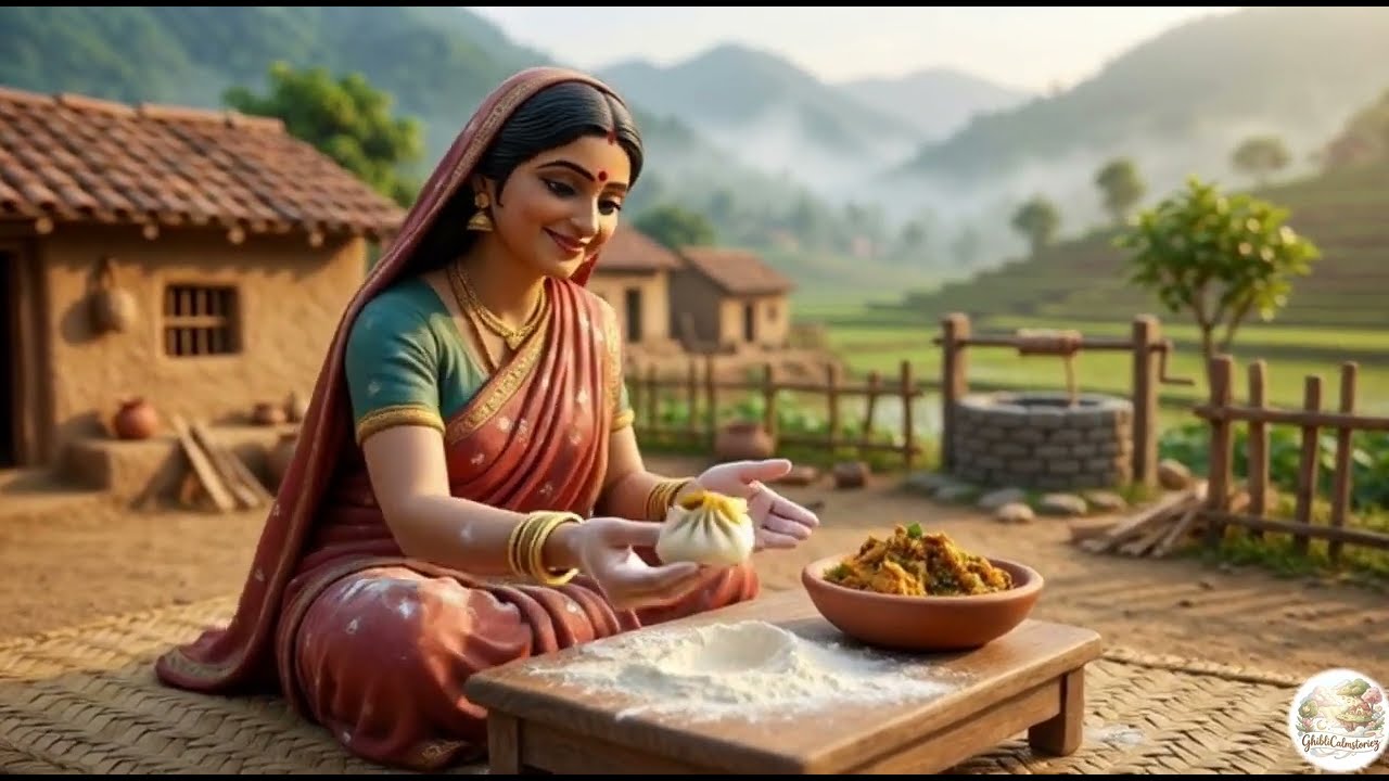 He Came Back from the Fields… She Made This for Him 🥟❤️ | Miniature Village Cooking momos recipe